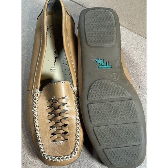 Thom McAn Shoes Women's Size 8 Brown Leather Slip-On Closed Braid Toe Flats - Picture 5 of 5